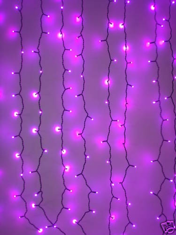 LED Lichtvorhang 2x1m lila Komplettset
